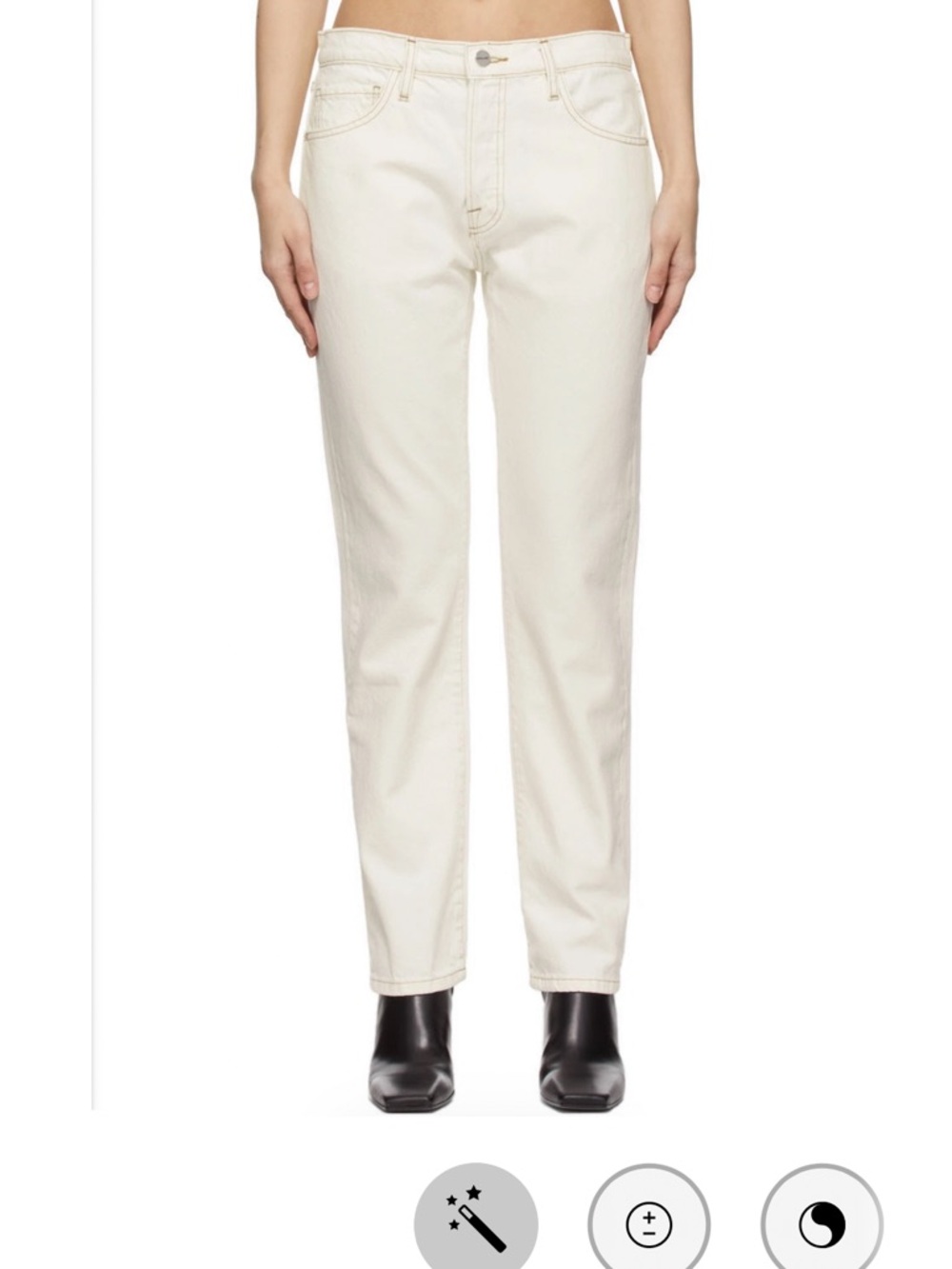 Frame Denim Cream le slouch jeans